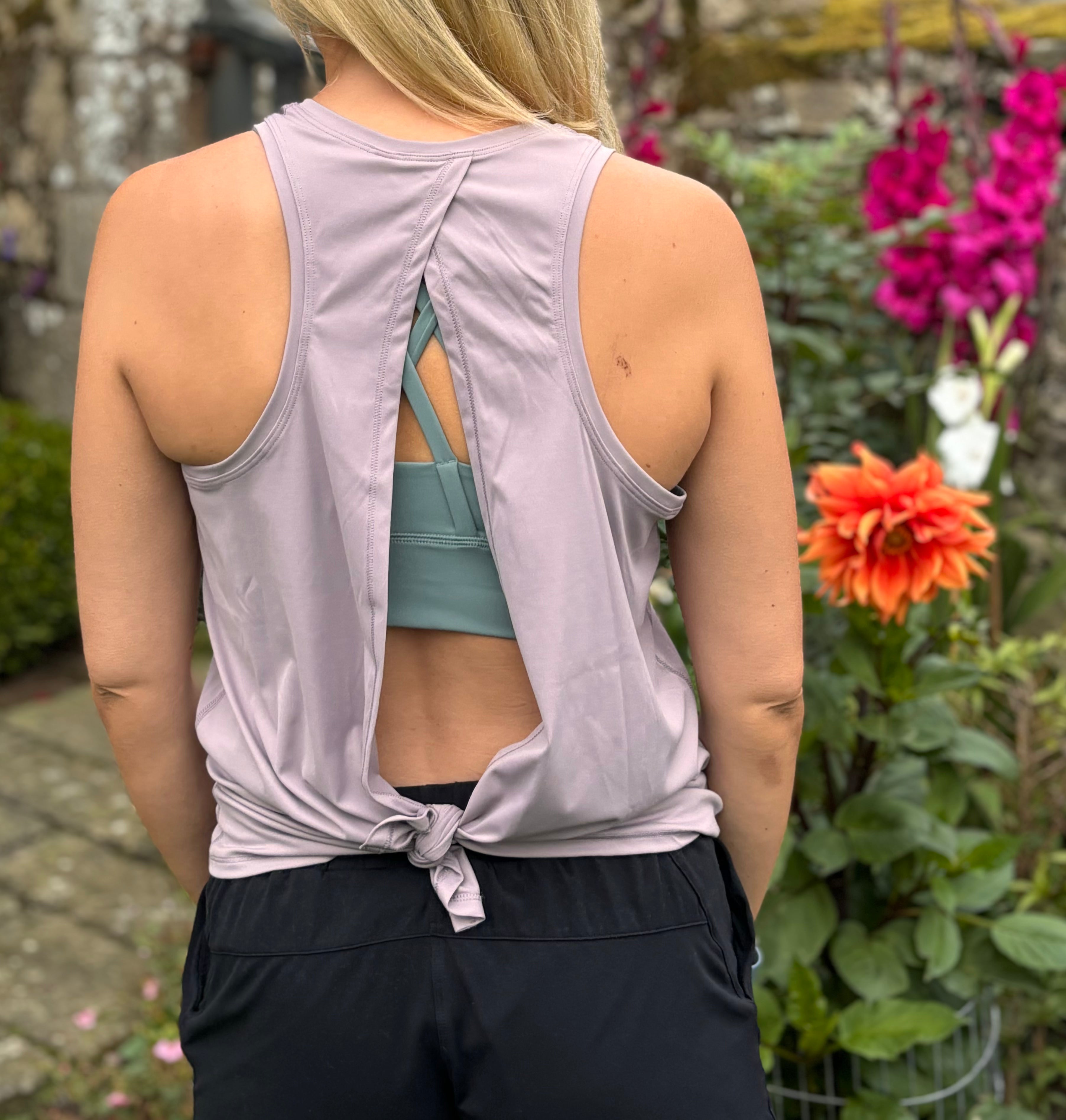 Mauve tie back vest