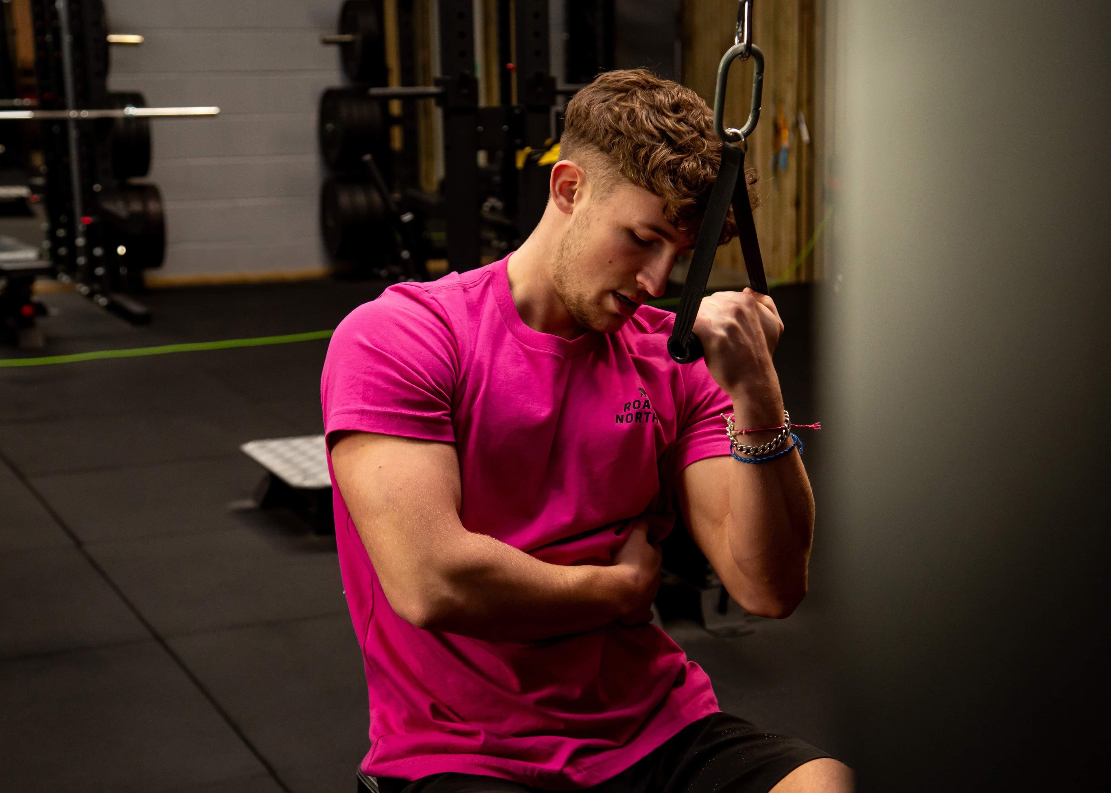 Pink unisex crew neck t-shirt