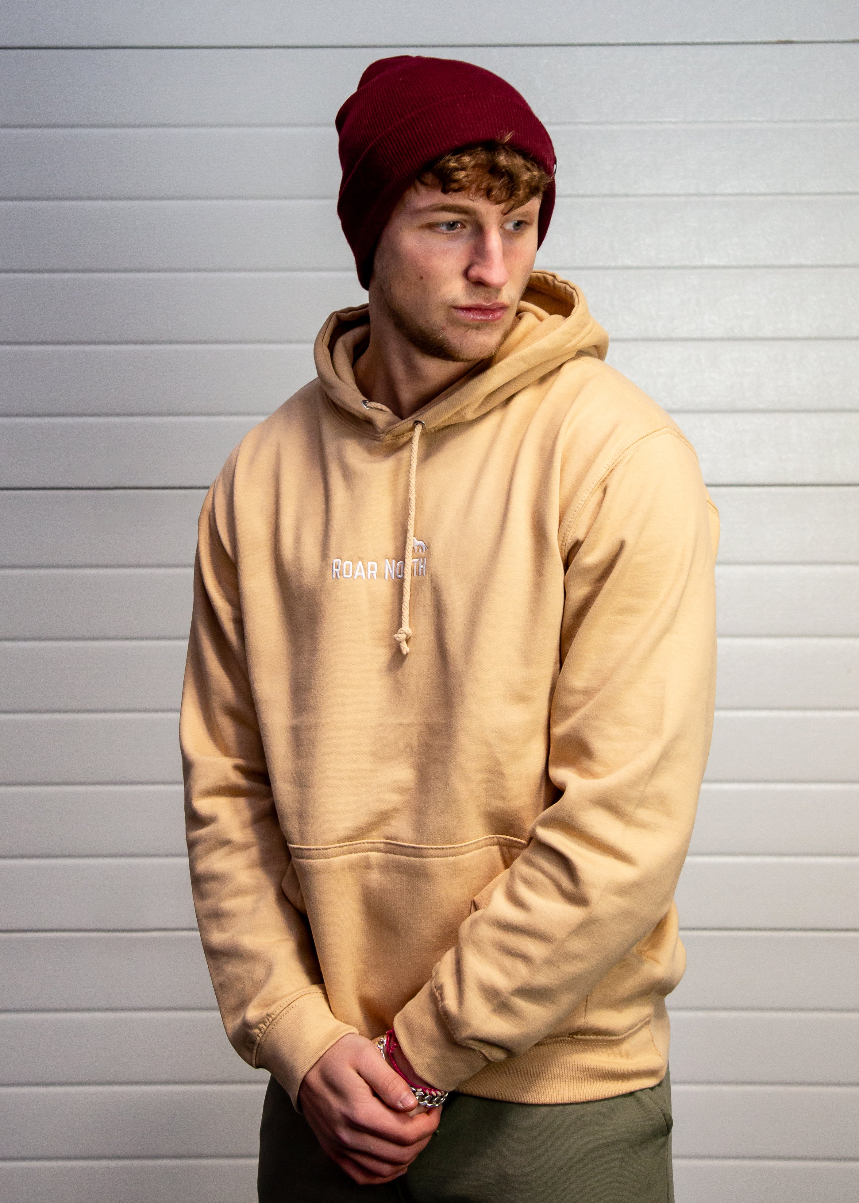 Nude unisex embroidered hoodie