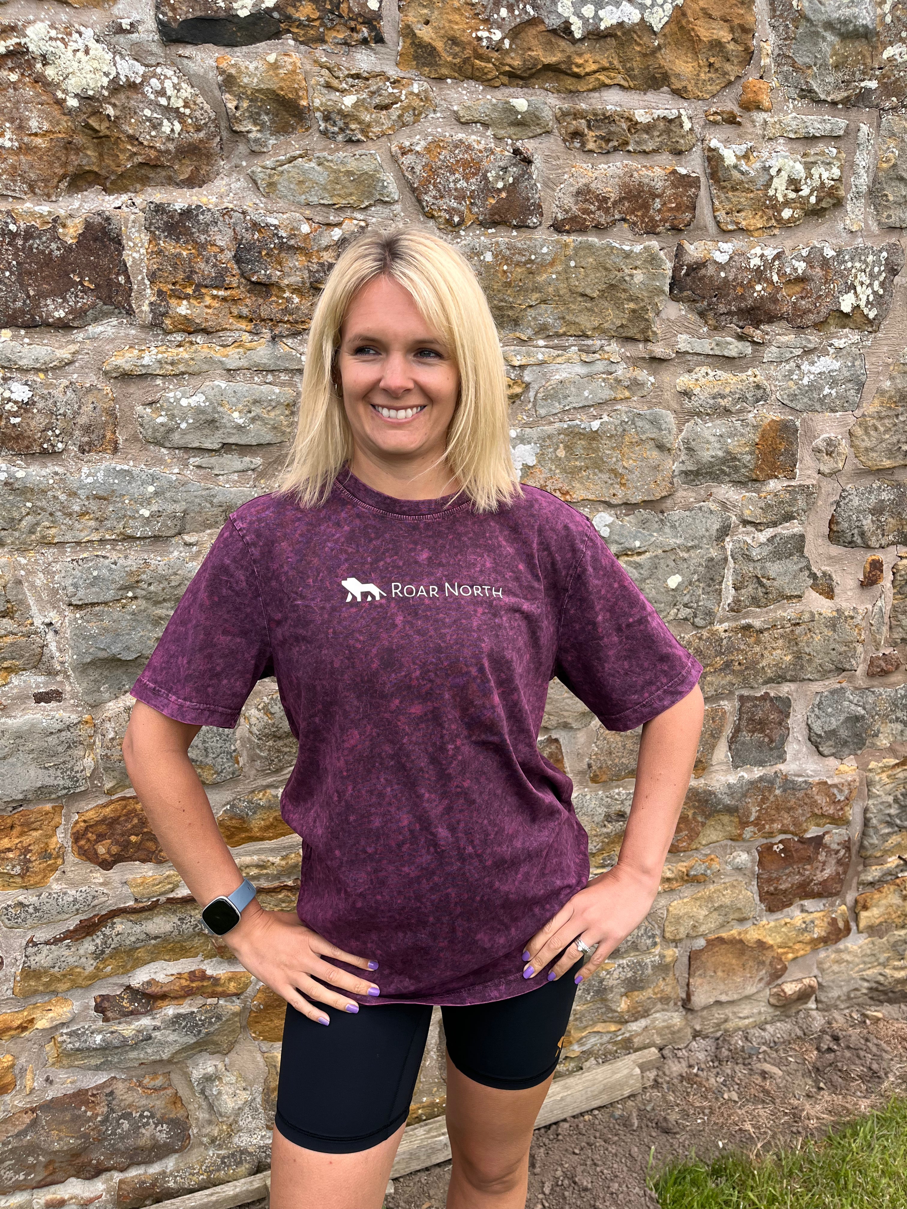 Berry/Black acid washed unisex t-shirt