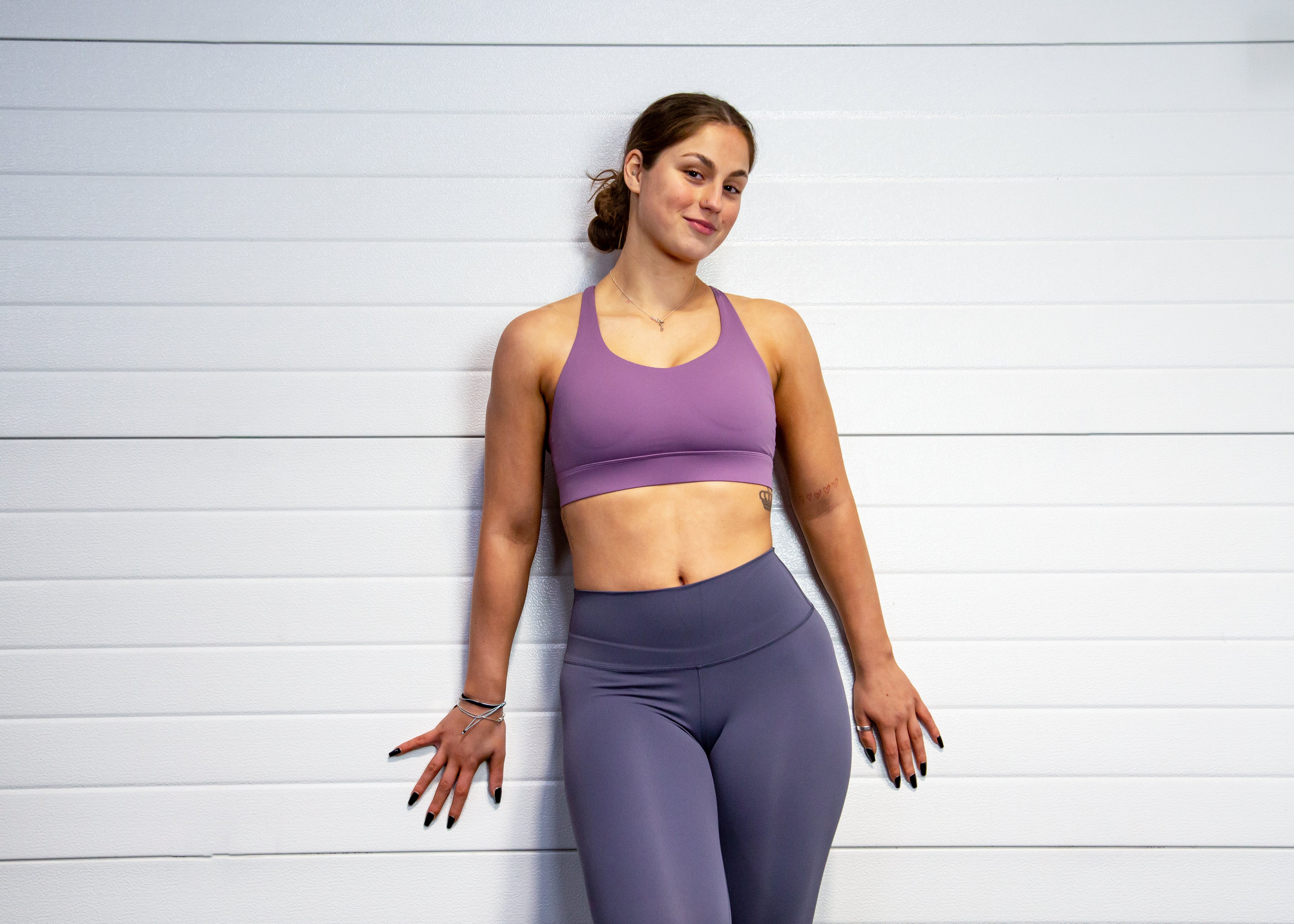 Purple sports bra