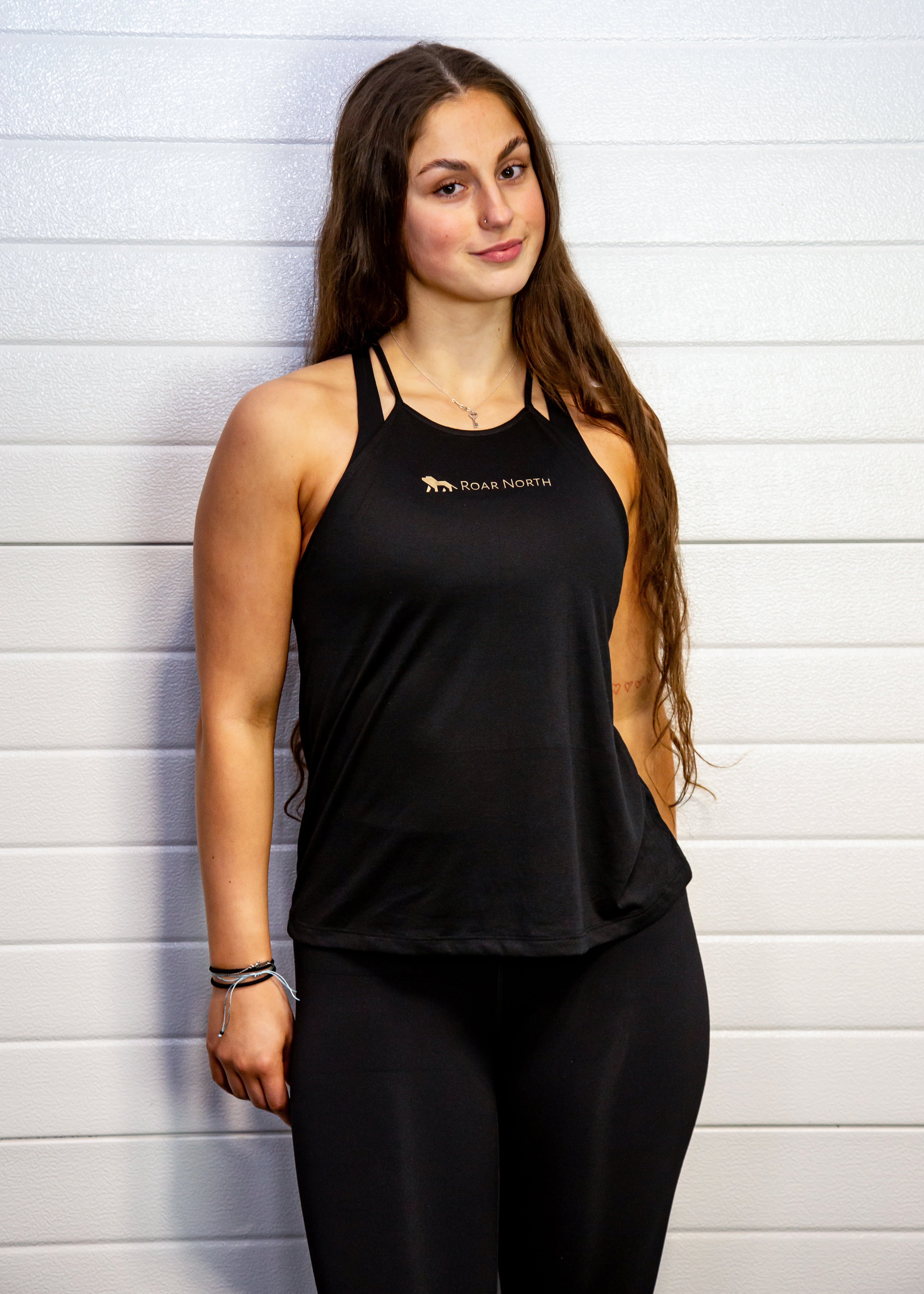 Black high neck vest