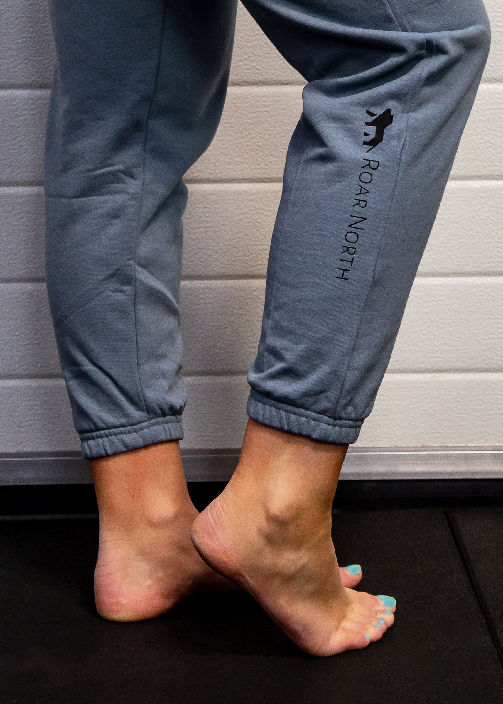 Steel blue unisex cuffed joggers