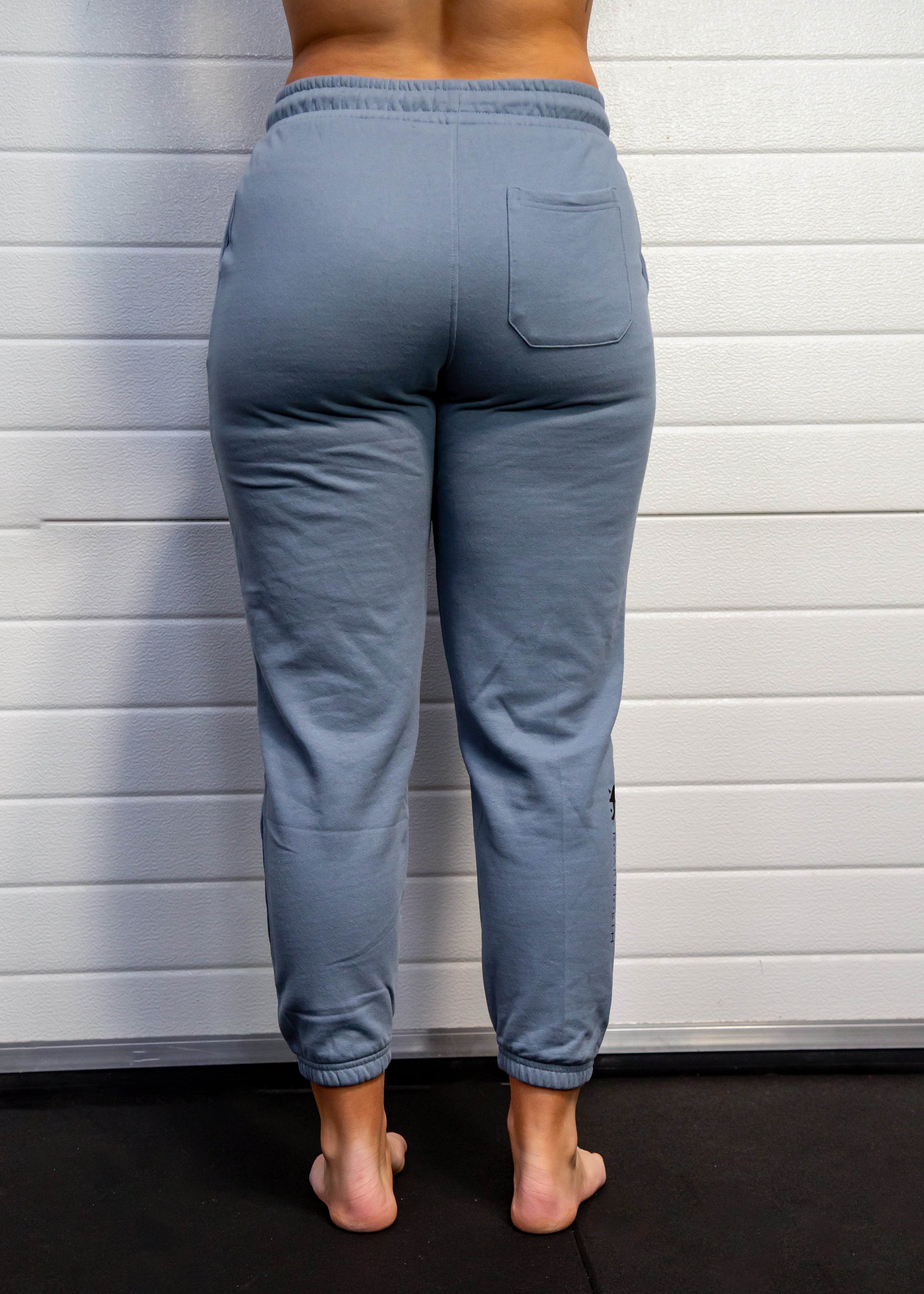Steel blue unisex cuffed joggers