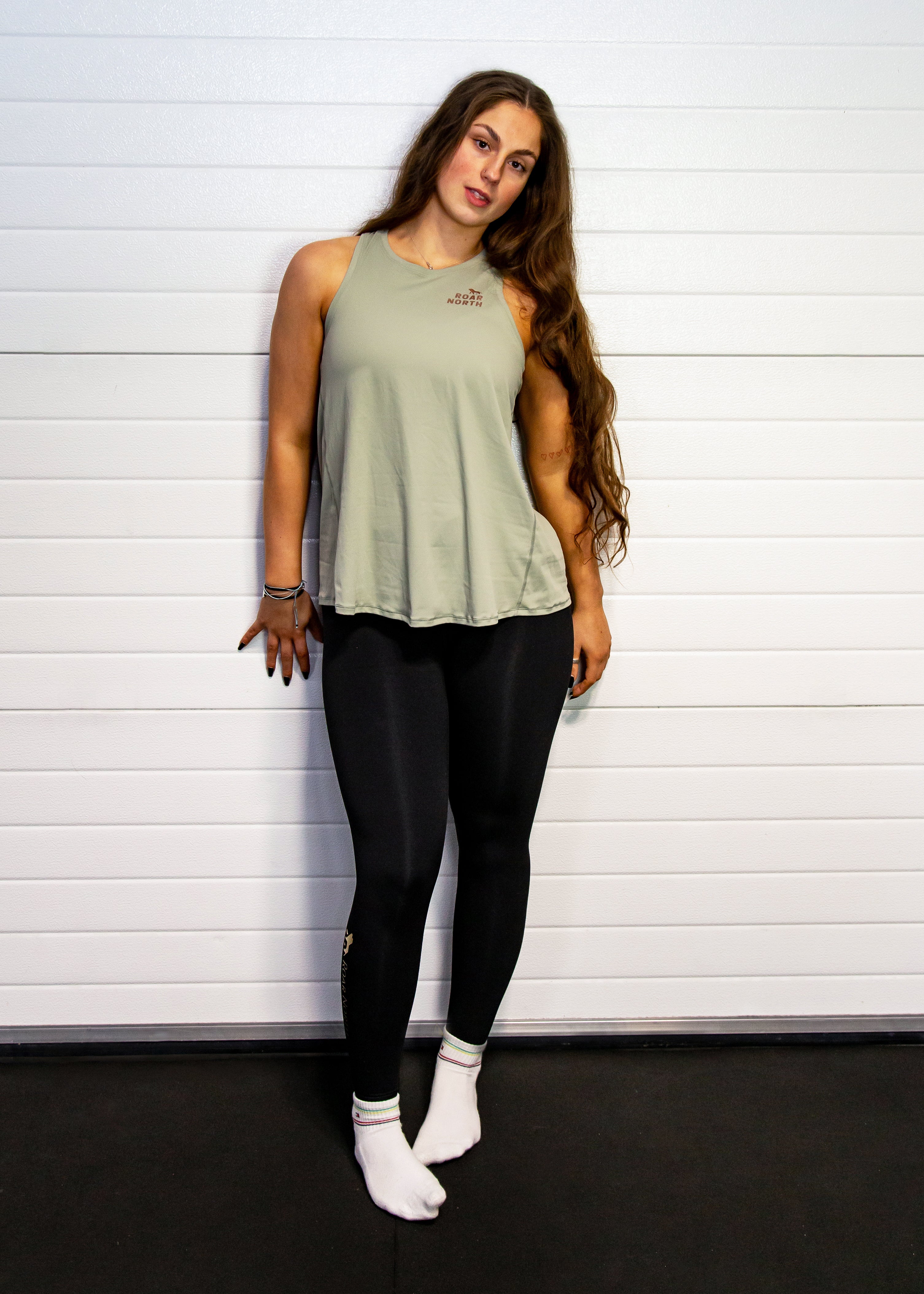 Green tie back vest