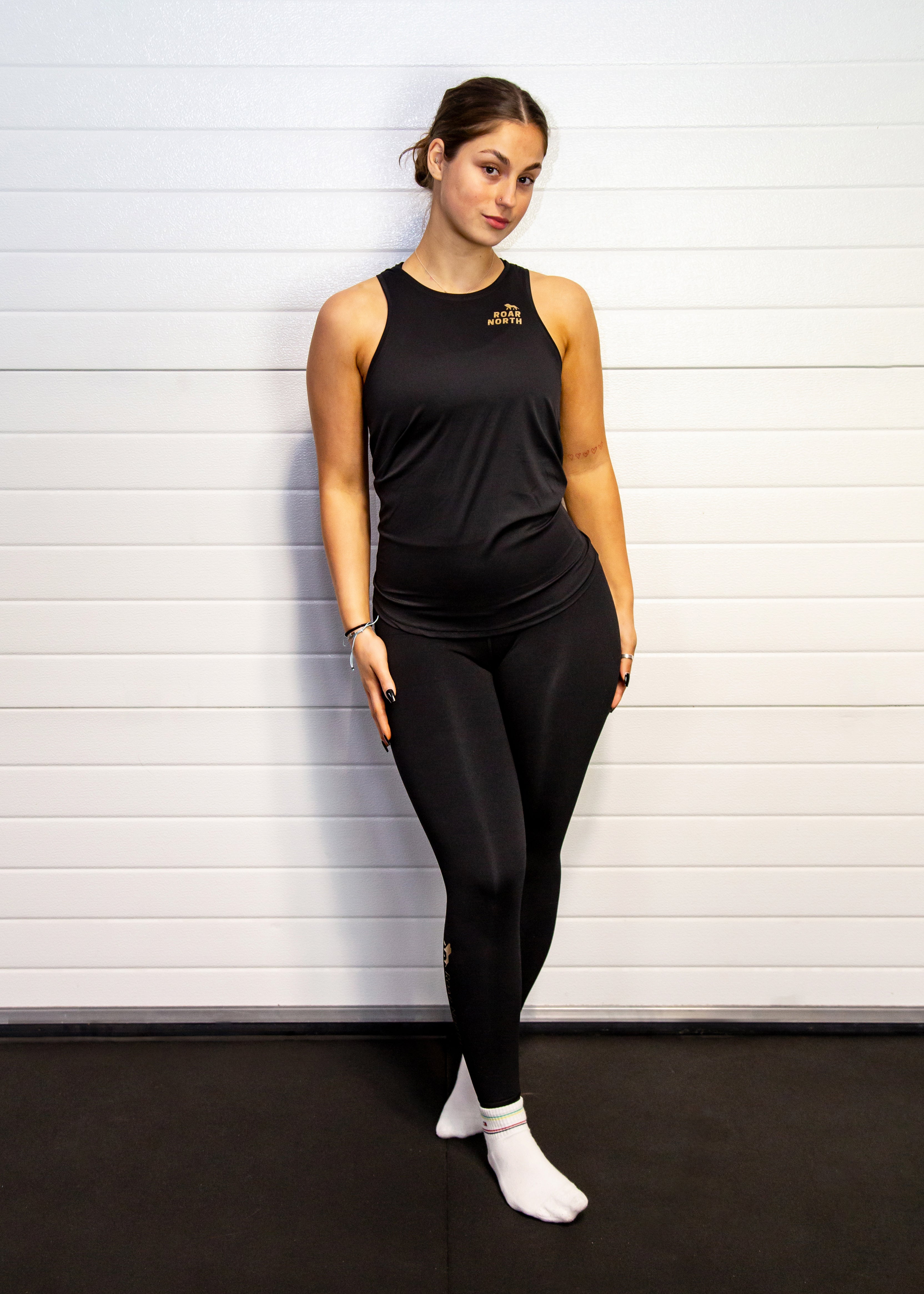 Black tie back vest