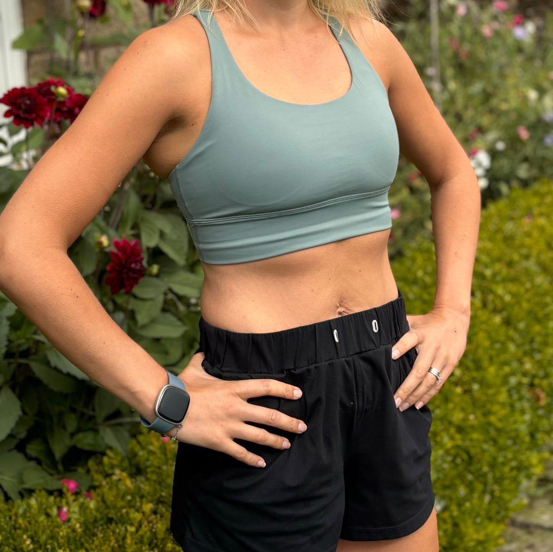 Teal sports bra