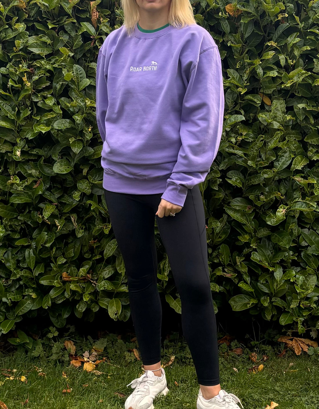 Chalky lilac unisex embroidered sweatshirt