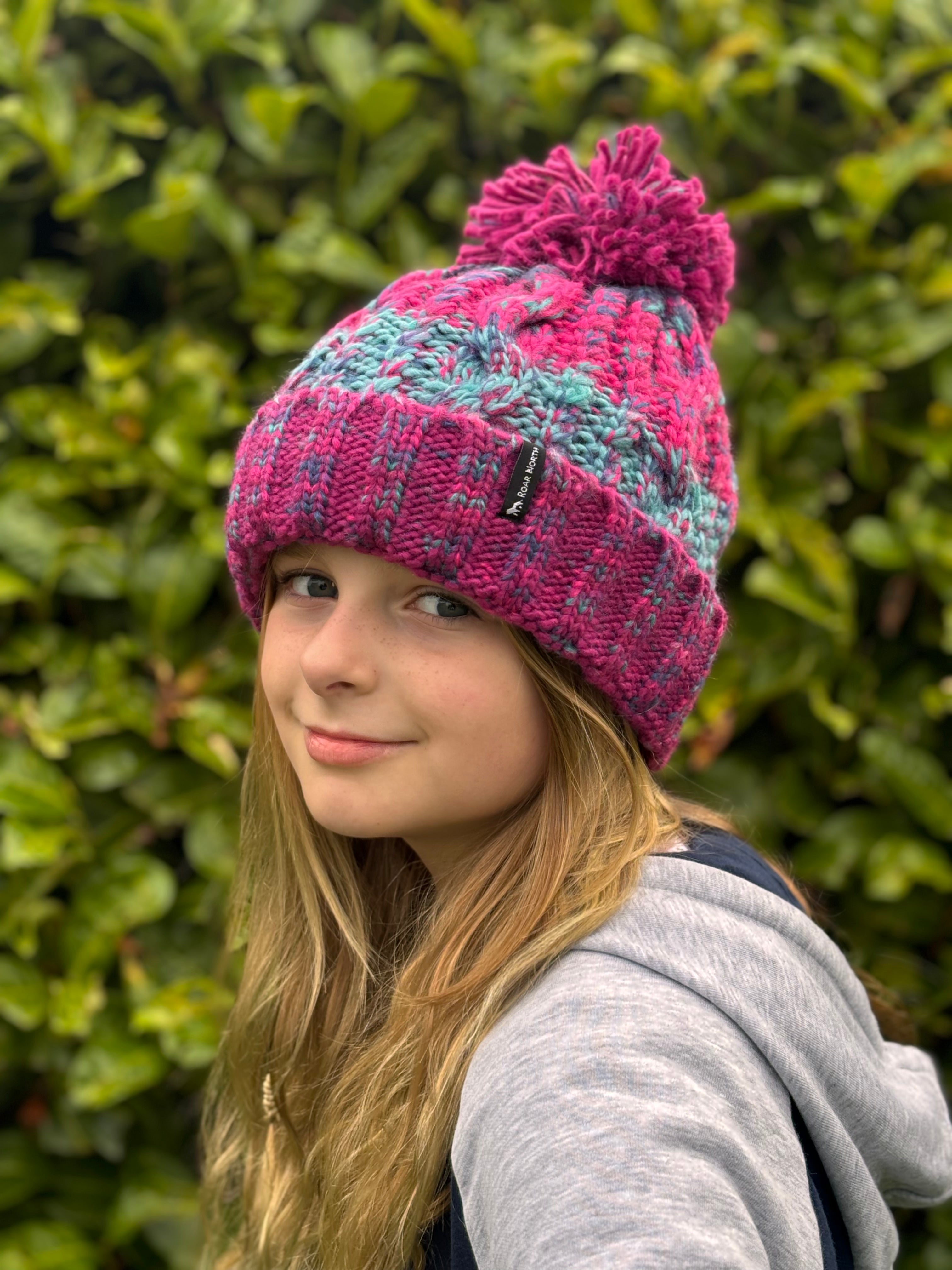 Knit bobble hat