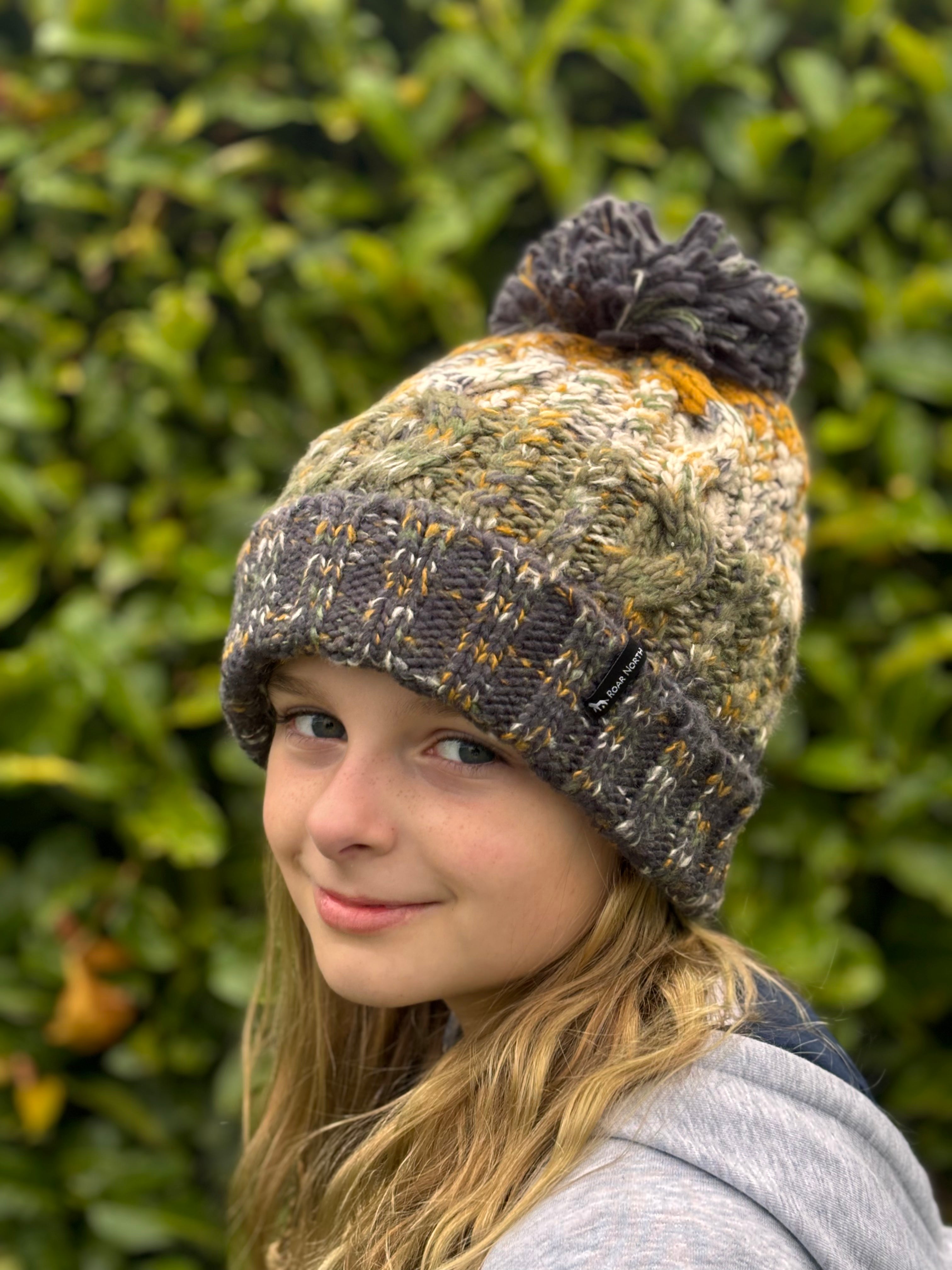 Knit bobble hat