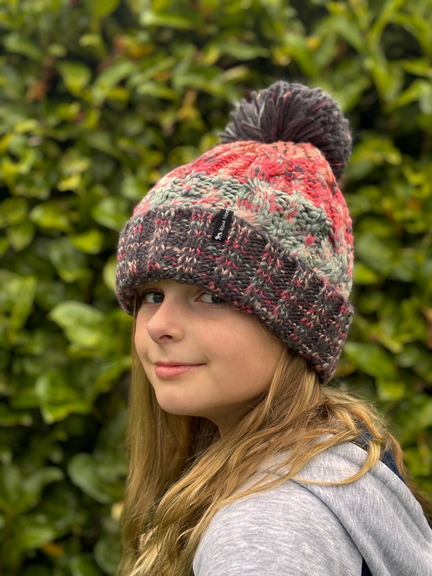 Knit bobble hat