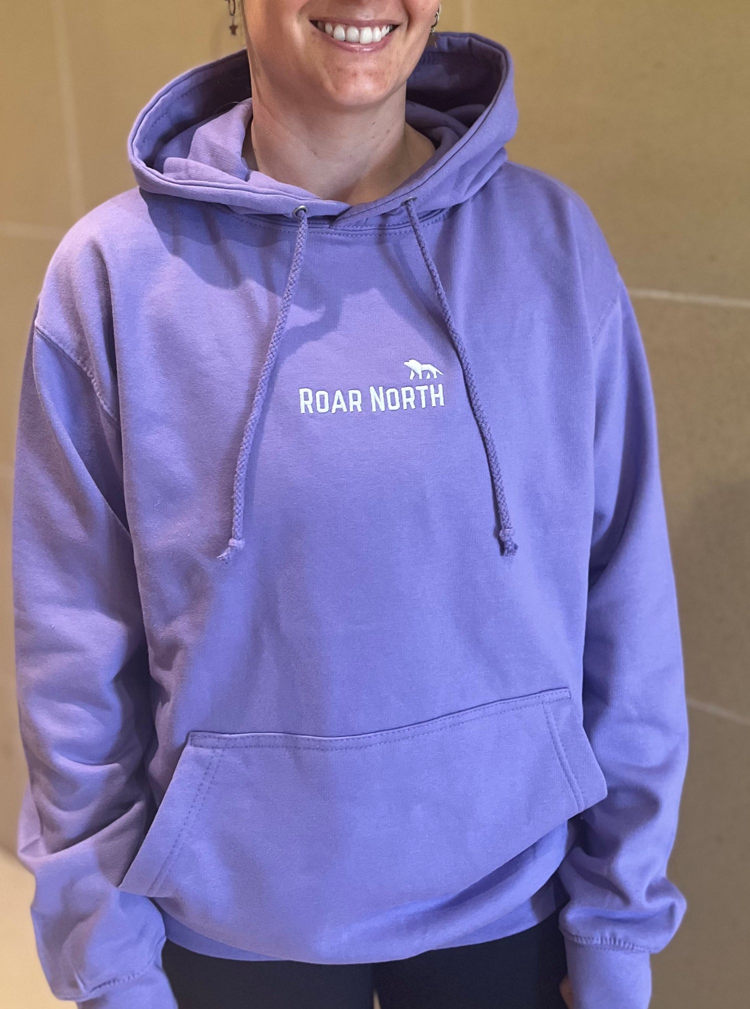 Chalky lilac unisex embroidered hoodie
