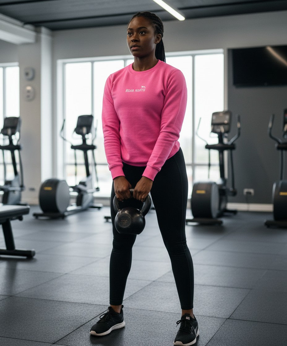 Pink unisex embroidered sweatshirt