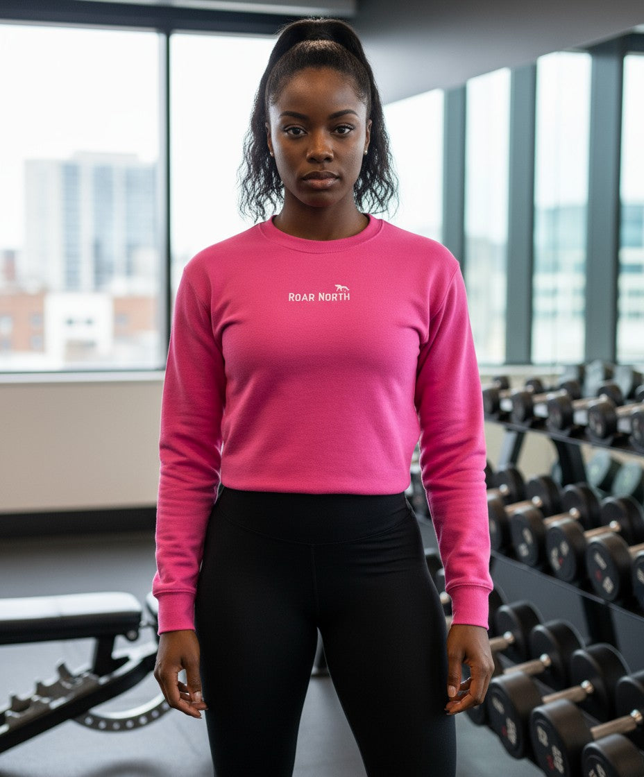 Pink unisex embroidered sweatshirt