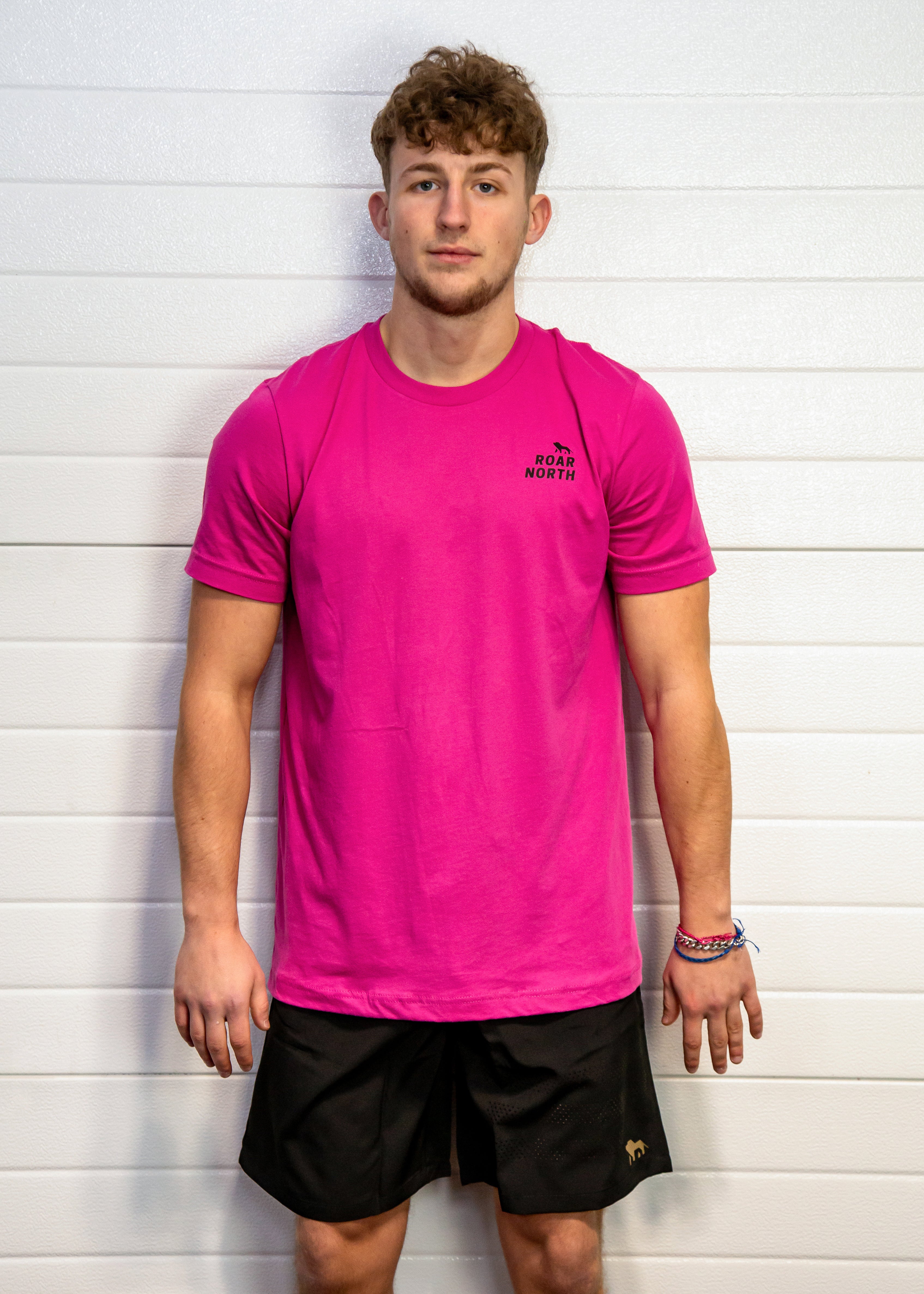 Pink unisex crew neck t-shirt