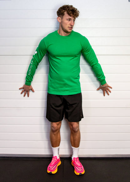 Green unisex long sleeve heavyweight t-shirt