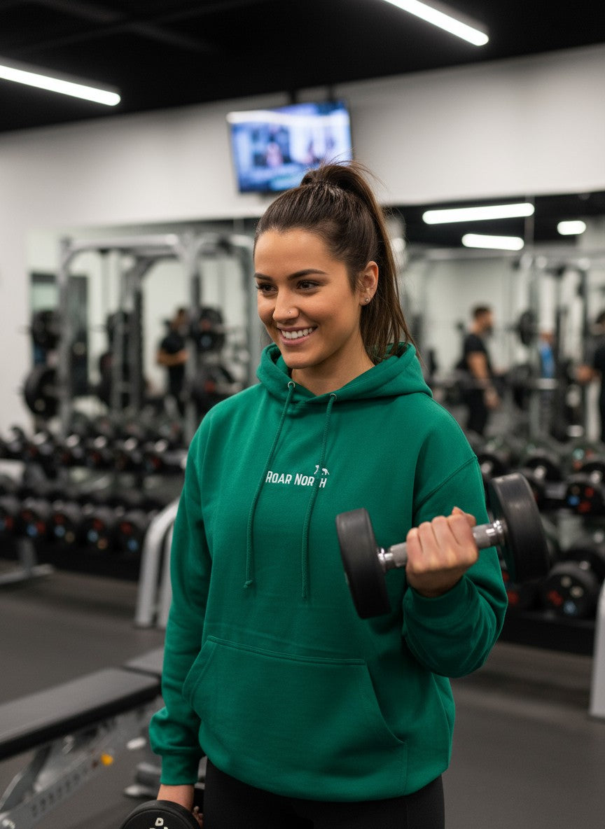 Spring green unisex embroidered hoodie