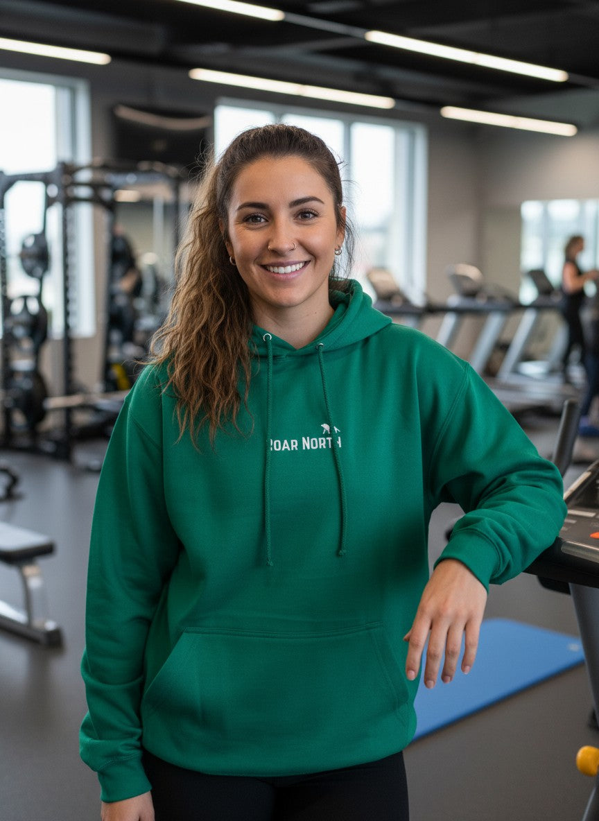 Spring green unisex embroidered hoodie